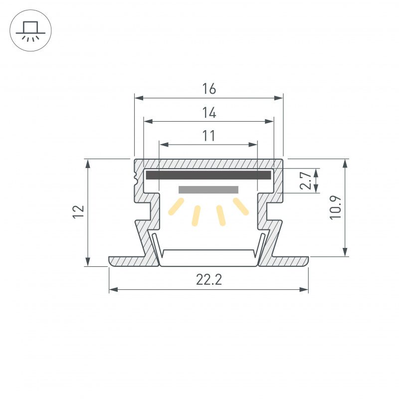 Профиль PDS-FS-2000 ANOD BLACK (Arlight, Алюминий) 040734