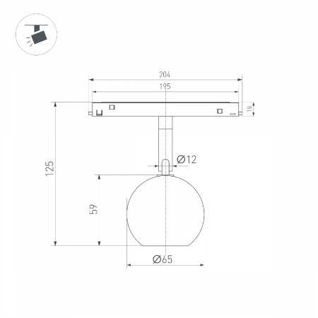 Светильник MAG-ORIENT-ORB-R60-10W Warm3000 (BK, 35 deg, 48V) (Arlight, IP20 Металл, 5 лет) 036808