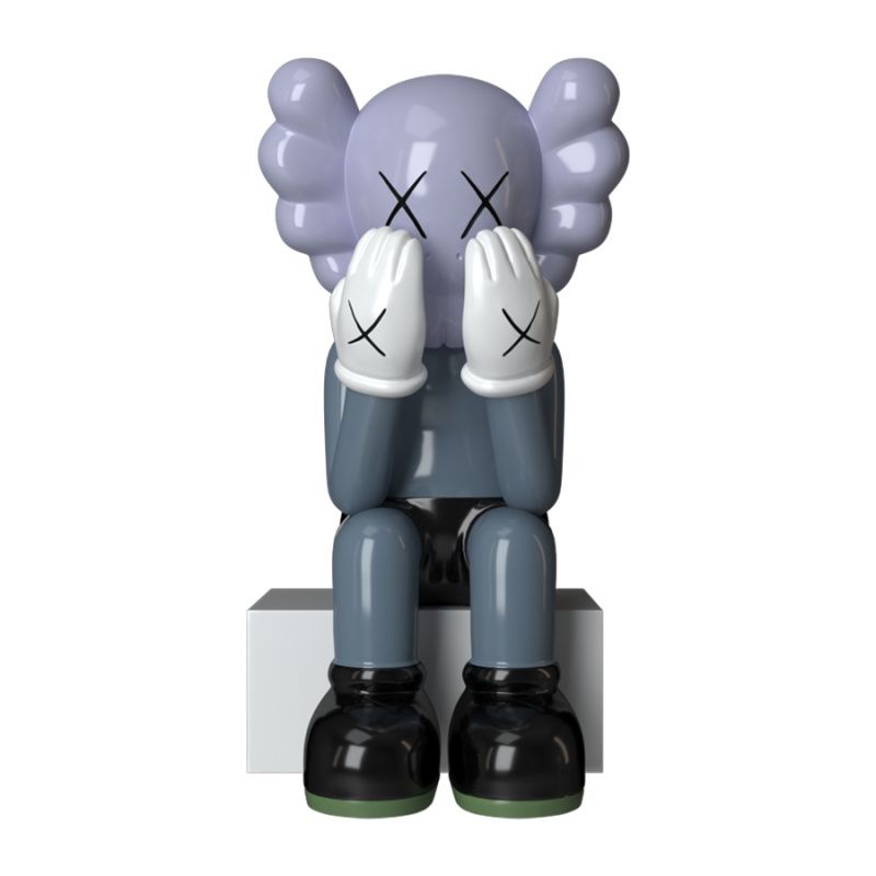 Дизайнерская статуэтка копилка KAWS синий