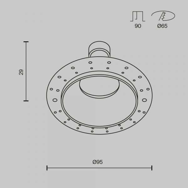 Встраиваемый светильник Technical DL126-GU10-TRS-B