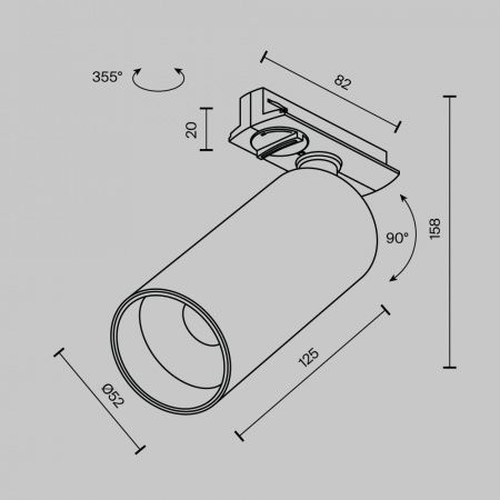 Трековый светильник Technical TR021-1-12W3K-W-BBS