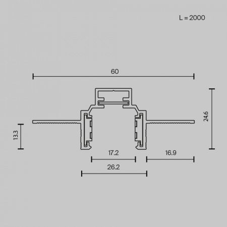 Шинопровод встраиваемый Technical TRXM034-422B