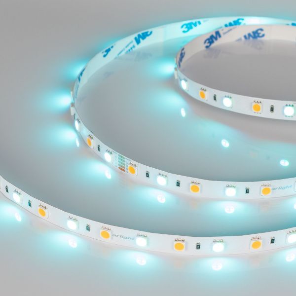 Светодиодная лента RT-B60-10mm 24V RGBW-Warm (14.4 W/m, IP20, 5m) (Arlight, Открытый) 018327(3)