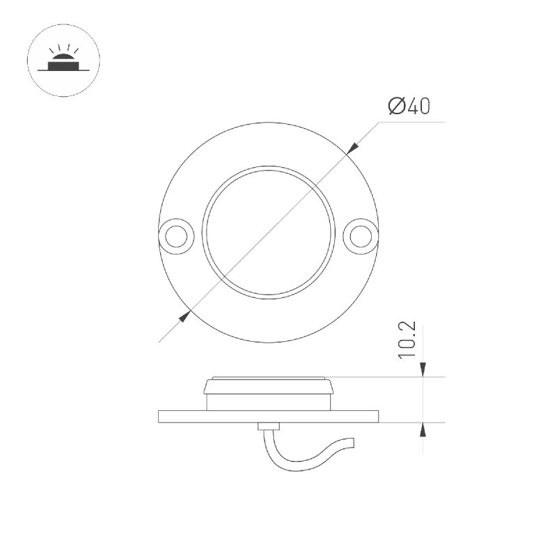 Светильник ART-DECK-LAMP-R40-1W Day4000 (SL, 120 deg, 24V) (Arlight, IP67 Металл, 3 года) 024926(1)