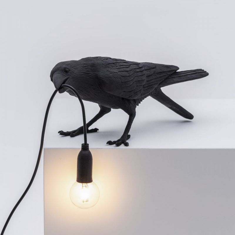 Настольная лампа Bird Playing Black