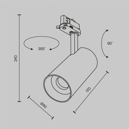 Трековый светильник Technical TR197-3-40WCCT-M-B