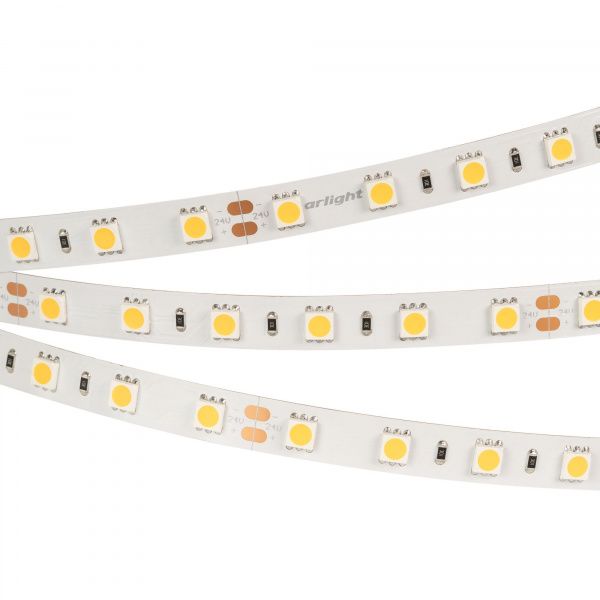 Светодиодная лента RT-B60-10mm 24V Warm2400 (14.4 W/m, IP20, 5060, 5m) (Arlight, 14.4 Вт/м, IP20) 018099(2)