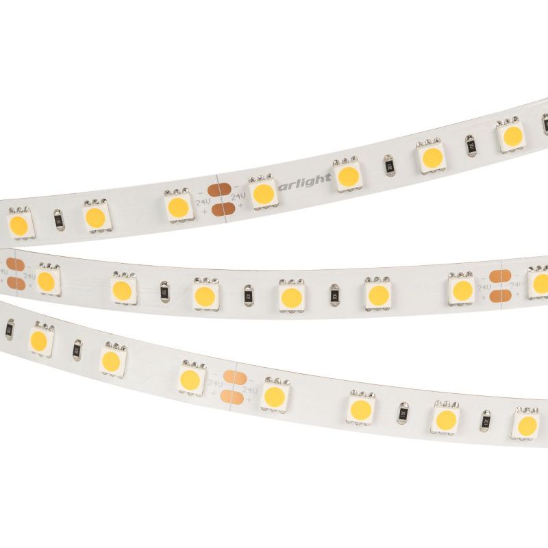 Светодиодная лента RT 2-5000 24V Cool 8K 2x (5060, 300 LED, LUX) (Arlight, 14.4 Вт/м, IP20) 013757(1)