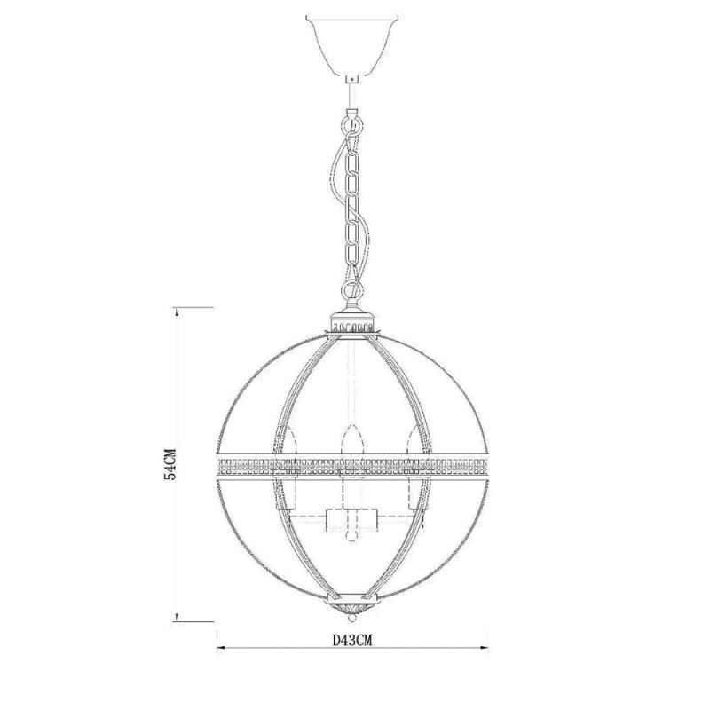 Люстра Residential 4 ant.brass