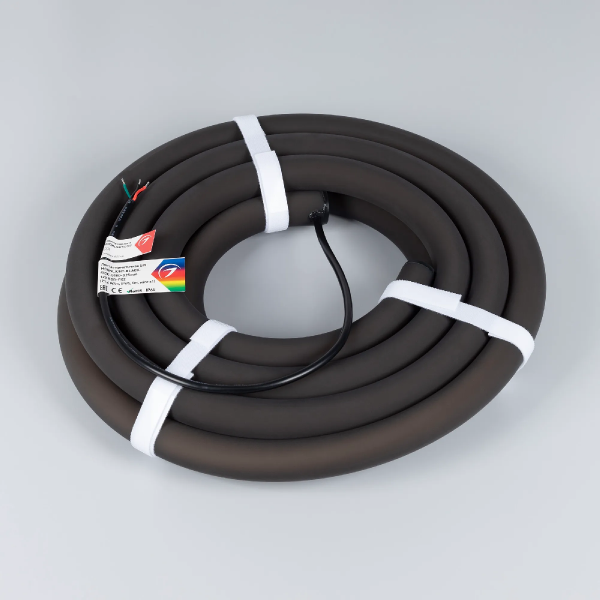 Светодиодная лента герметичная SPI MOONLIGHT-BLACK-SIDE-G180-D25mm 12V RGB-PX2 (21.6 W/m, IP65, 5m, wire x1) (Arlight, Вывод боковой, 3 года) 044974