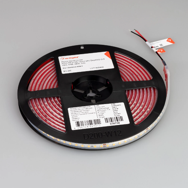 Светодиодная лента герметичная RTW-PR-A128-10mm 24V Day4000 (9.6 W/m, IP66, 2835, 5m) (Arlight, высок.эфф.150 лм/Вт) 038738