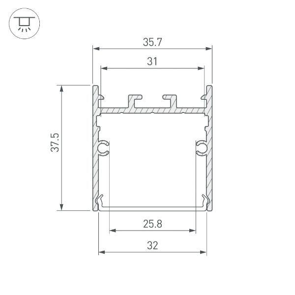 Профиль SL-LINE-3638-LW-3000 WHITE (Arlight, Алюминий) 043975(1)