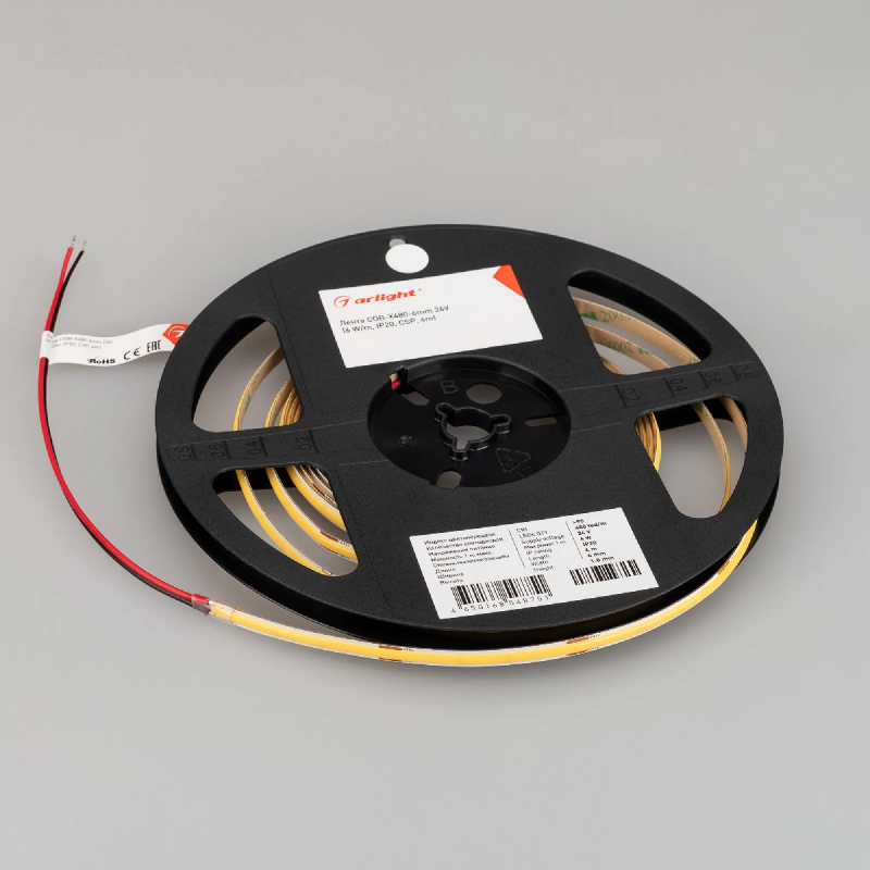 Светодиодная лента COB-X480-6mm 24V Warm3500 (6 W/m, IP20, CSP, 5m) (Arlight, -) 044576