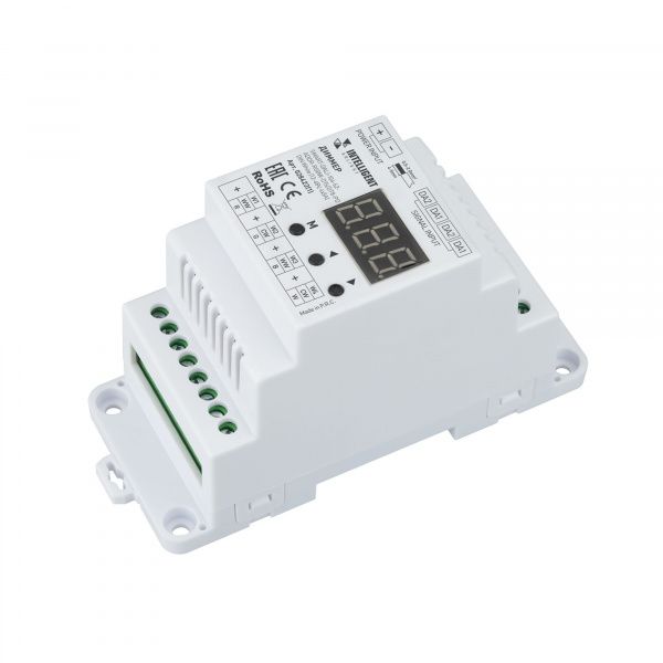 INTELLIGENT ARLIGHT Диммер SMART-DALI-104-62-ADDR-RGBW-DT6/DT8-PD-DIN White (12-48V, 4x5А) (IARL, IP20 Пластик, 5 лет) 028422(1)