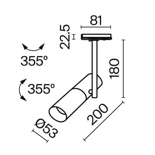 Трековый светильник Technical TR005-1-GU10-BG