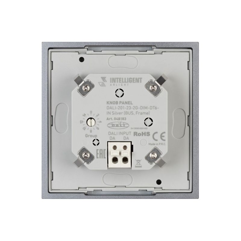 INTELLIGENT ARLIGHT Кнопочная панель DALI-201-23-2G-DIM-DT6-IN Silver (BUS, Frame) (IARL, IP20 Металл, 3 года) 048183