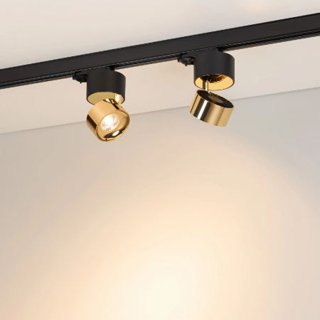 Светильник SP-PLURIO-TRACK-4TR-R77-9W Warm3000 (BK-BRS, 36 deg, 230V) (Arlight, IP20 Металл, 3 года) 038121