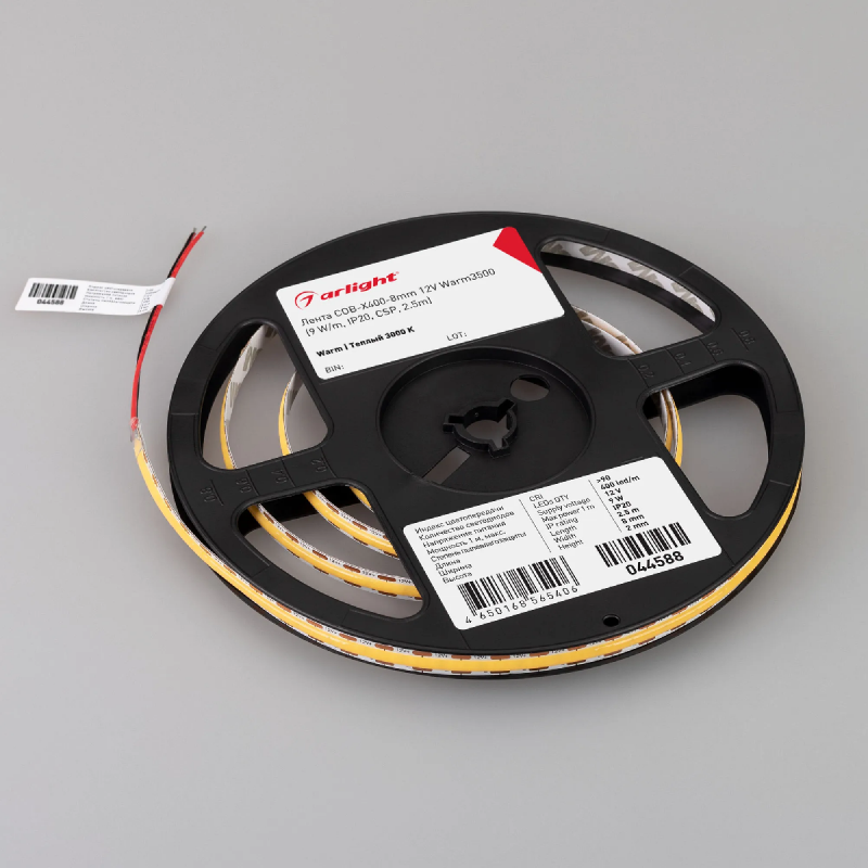 Светодиодная лента COB-X400-8mm 12V Warm3500 (9 W/m, IP20, CSP, 2.5m) (Arlight, -) 044588