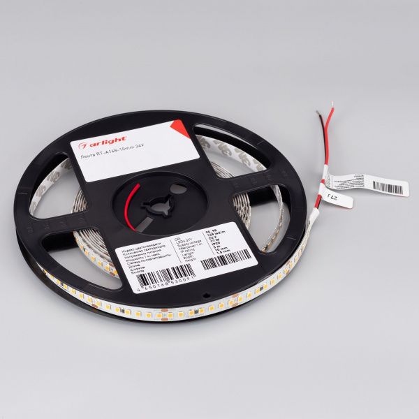 Светодиодная лента RT-A168-10mm 24V Day5000 CRI98 (17 W/m, IP20, 2835, 5m) (Arlight, Открытый) 025138(2)