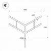 Кронштейн OXOR-SY4-3000x108-L1300 BLACK (Arlight, Сталь) 051663