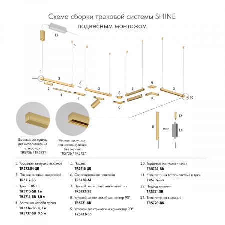 Соединительная пластина трека SHINE BASE TR5730-AL