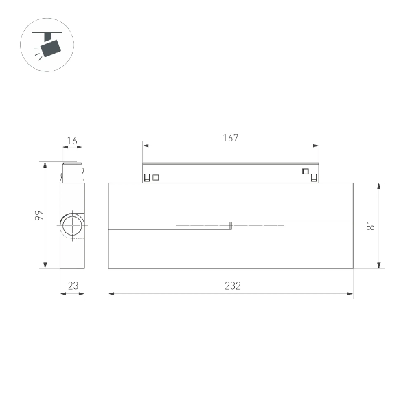 Светильник MAG-ORIENT-LASER-FOLD-S230-12W Warm3000 (BK, 30 deg, 48V, DALI) (Arlight, IP20 Металл, 5 лет) 034642(1)