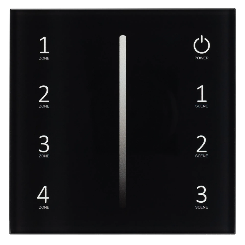 Панель Sens SMART-P17-DIM Black (230V, 4 зоны, 2.4G) (Arlight, IP20 Пластик, 5 лет) 028129