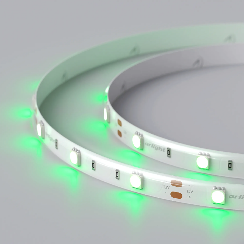 Светодиодная лента RTW 2-5000SE 12V Green (5060, 150 LED, LUX) (Arlight, 7.2 Вт/м, IP65) 016508