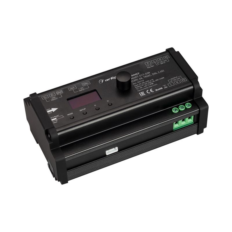 Диммер SMART-D17-DIM (230V, 6A, TRIAC, DIN, 2.4G) (Arlight, IP20 Пластик, 5 лет) 031113