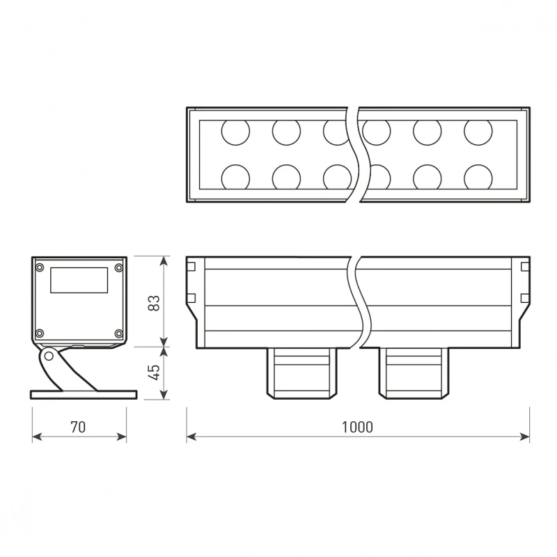 Светодиодный прожектор AR-LINE-1000XL-54W-230V White (Grey, 30 deg) (Arlight, Закрытый) 026098