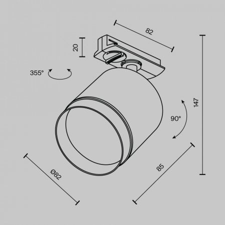 Трековый светильник Technical TR088-1-GX53-B