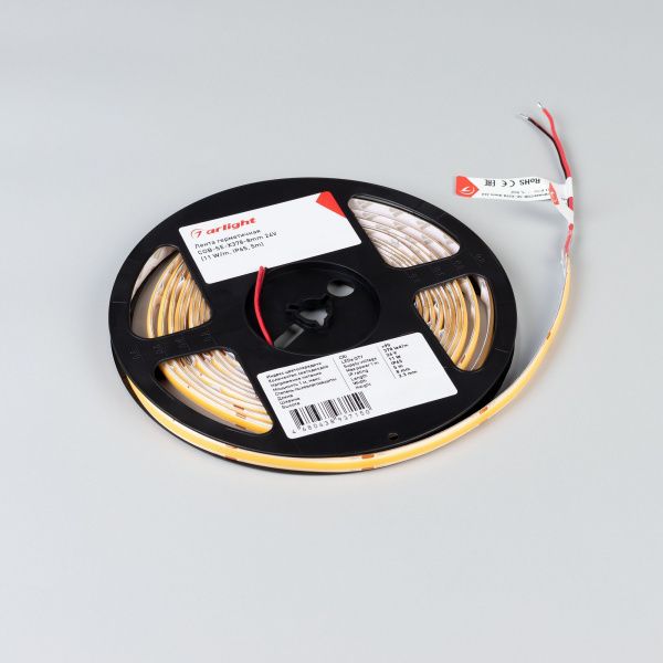Светодиодная лента герметичная COB-SE-X378-8mm 24V Warm3000 (11 W/m, IP65, 5m) (Arlight, -) 058302
