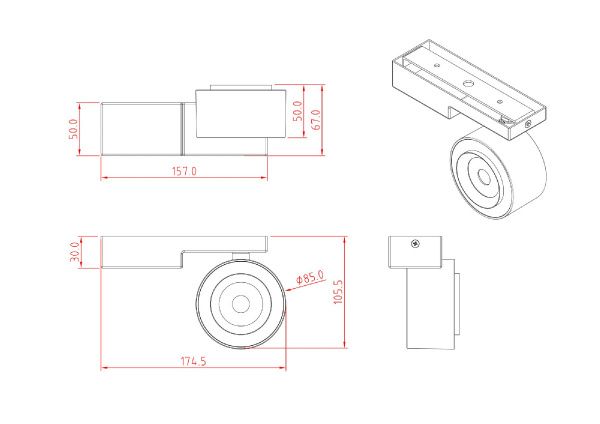 Потолочный светильник Technical C062CL-L12B3K