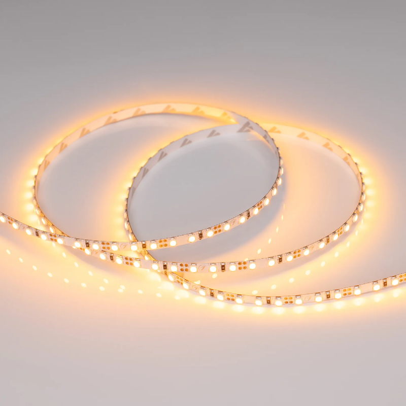 Светодиодная лента RT-A120-5mm 12V Yellow (9.6 W/m, IP20, 5m) (Arlight, 9.6 Вт/м, IP20) 015006(1)