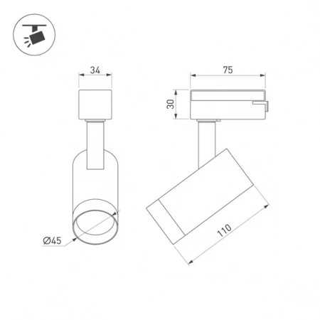 Светильник LGD-SPOT-2TR-R45-7W Warm3000 (WH, 24 deg, 230V) (Arlight, IP20 Металл, 3 года) 042537
