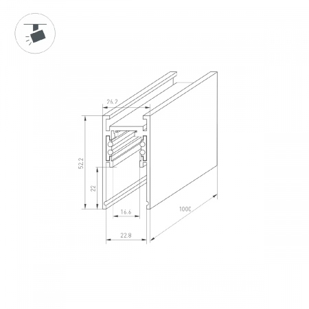 Трек MAG-ORIENT-TRACK-2652-1000 (WH) (Arlight, IP20 Металл, 3 года) 035799