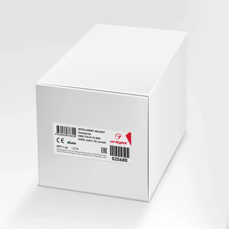 INTELLIGENT ARLIGHT Конвертер KNX-710-0-10-DIN (230V, 4x0/1-10, 4x16A) (IARL, IP20 Пластик, 2 года) 025680