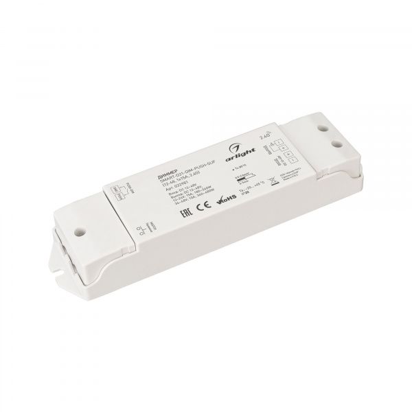 Диммер SMART-D21-DIM-PUSH-SUF (12-48, 1x15A, 2.4G) (Arlight, IP20 Пластик, 5 лет) 032981
