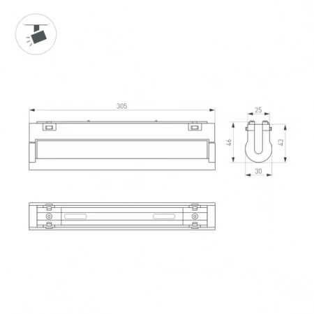 Светильник MAG-VIBE-FLAT-TURN-L305-12W Warm3000 (BK, 110 deg, 48V) (Arlight, IP20 Металл, 5 лет) 044443