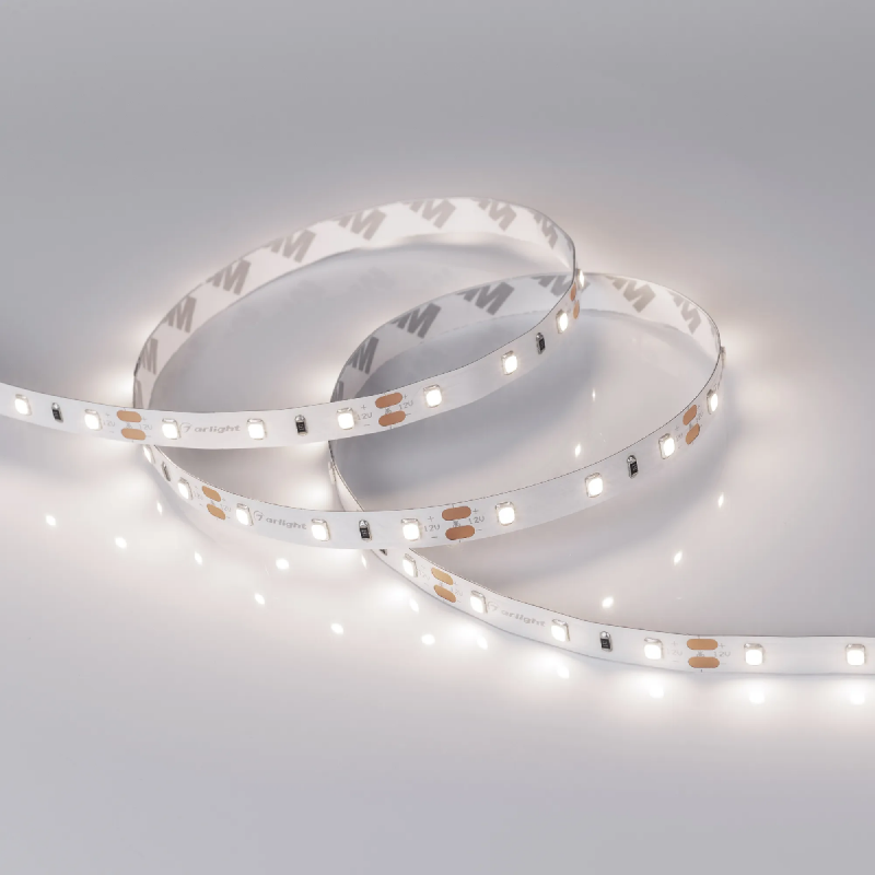 Светодиодная лента RT-A60-8mm 12V Day4000 CRI98 (4.8 W/m, IP20, 2835, 5m) (Arlight, Открытый) 021419(2)