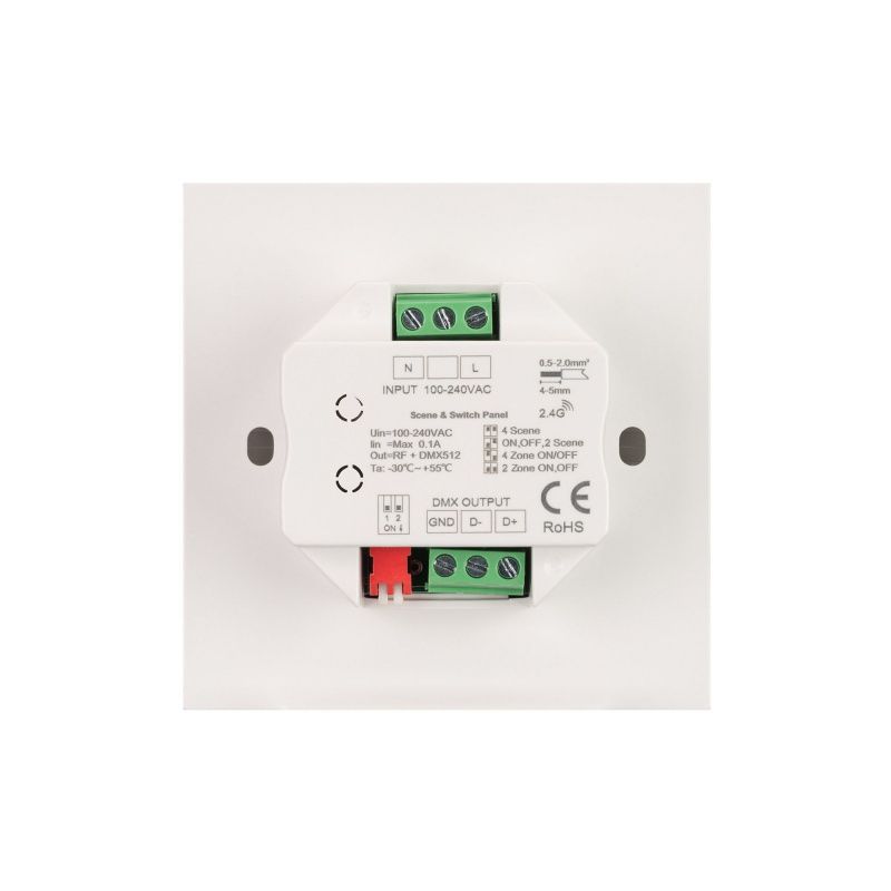 INTELLIGENT ARLIGHT Кнопочная панель SMART-DMX512-801-22-4G-4SC-DIM-IN White (230V, 2.4G) (IARL, IP20 Пластик, 5 лет) 037333