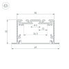 Профиль S2-LINIA69-F-2500 SEAMLESS ANOD (Arlight, Алюминий) 029470