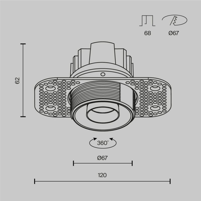 Встраиваемый светильник Technical DL128-10W3K-TRS-B