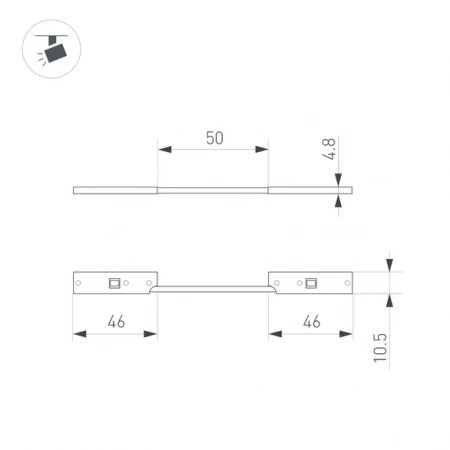 Коннектор гибкий MAG-MICROCOSM-CON-FLEX-LONG-POWER (BK) (Arlight, IP20 Пластик) 043053