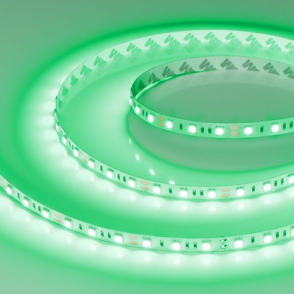 Светодиодная лента RT-B60-10mm 12V Green (14.4 W/m, IP20, 5060, 5m) (Arlight, 14.4 Вт/м, IP20) 012337(2)