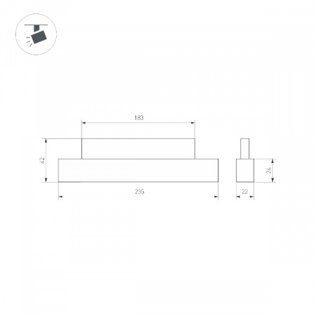 Светильник MAG-ORIENT-FLAT-L235-8W Day4000 (WH, 80 deg, 48V) (Arlight, IP20 Металл, 5 лет) 035832