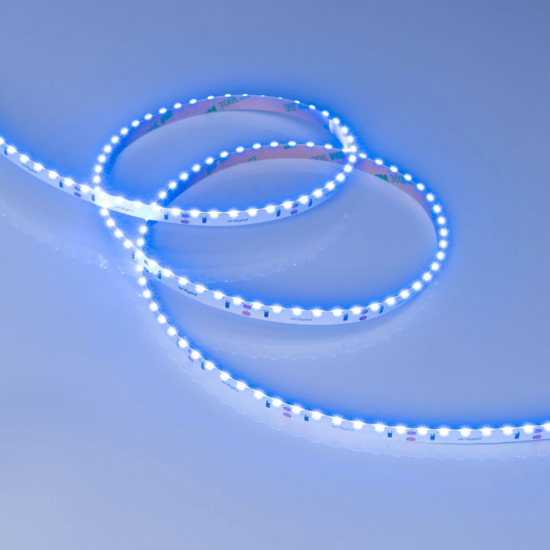 Светодиодная лента RS-S120-8mm 24V Blue (9.6 W/m, IP20, 3014, 5m) (Arlight, боковое свечение) 037153