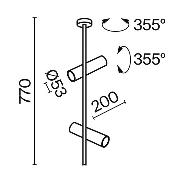Потолочный светильник Technical C021CL-02B