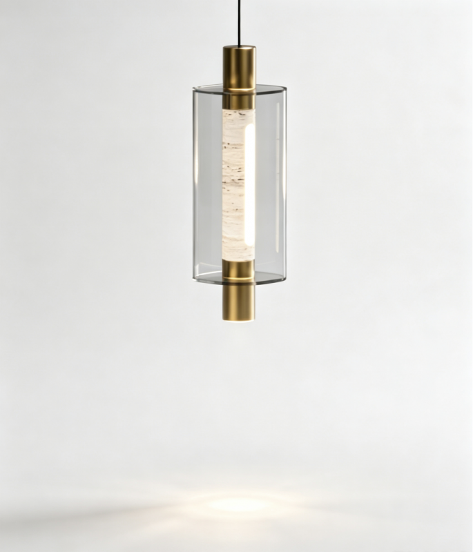 Подвесной светильник 26509P/1 Brass / Travertine