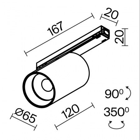 Уличный трековый светильник Outdoor O-TR02-1-S-20WB4K